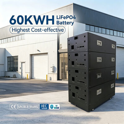 태양 에너지 저장 시스템을 위한 51.2V 15KWH 30 KWH 45 KWH 60KWH 쌓을 수 있는 LiFePO4 태양 전지
