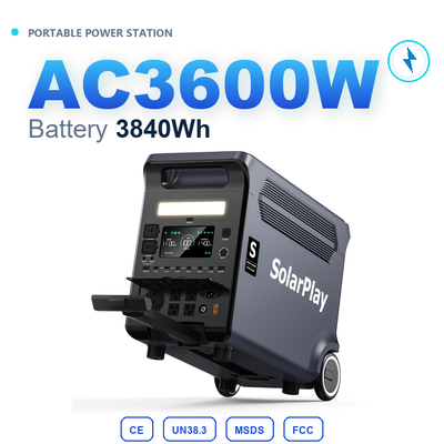 Wholesale 3840Wh 3600W LiFePO4 Solar Generator Fast Charging MPPT Off Grid Outdoor Camping Power Supply US Stock
